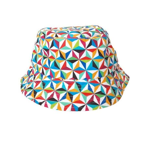 Disney Parks Epcot Geometric Bucket Hat Multicolored Retro 90s Art to Wear - Picture 1 of 7